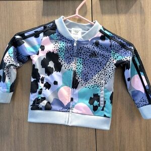 Adidas Kids' Blue and Pink Patterned Jacket